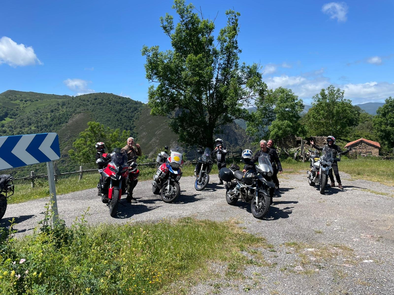 Motorcycle tourers staying at Hotel Bicis & Vacas in the mountains of León